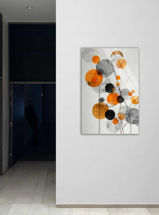 Tempered Glass Wall Art - Abstract Circle Decor | Mid Century Modern Print