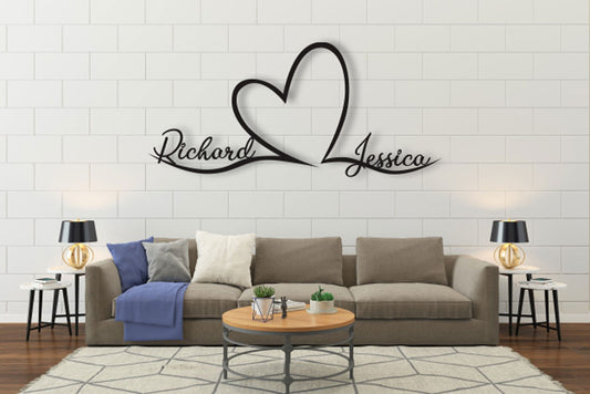 Custom Metal Love Sign - Large Heart Shaped Wall Art | Personalized Decor