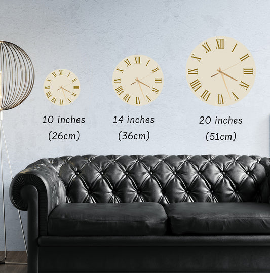 Glass Wall Clock - Floral Tempered Glass Clock | Silent Roman Numeral Timepiece