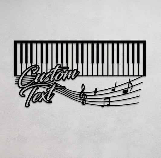 Music Notes Wall Art - Personalized Metal Music Decor | Modern Piano Sculpture