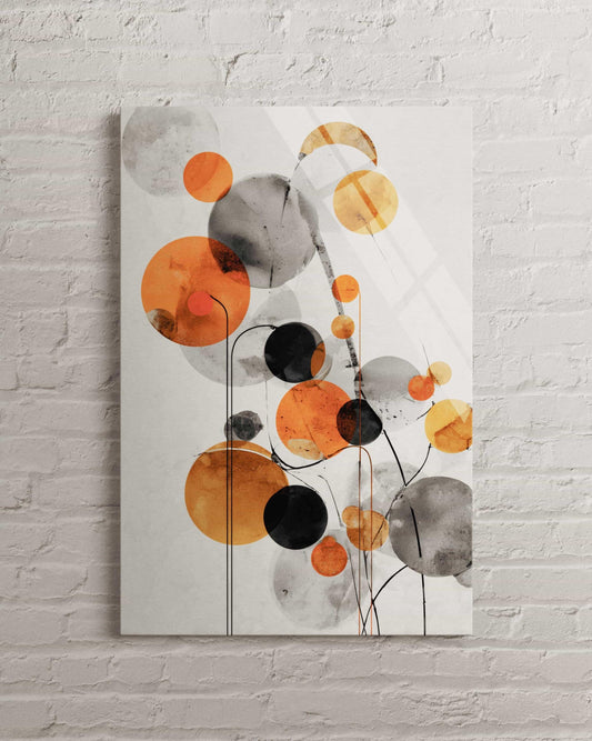 Tempered Glass Wall Art - Abstract Circle Decor | Mid Century Modern Print