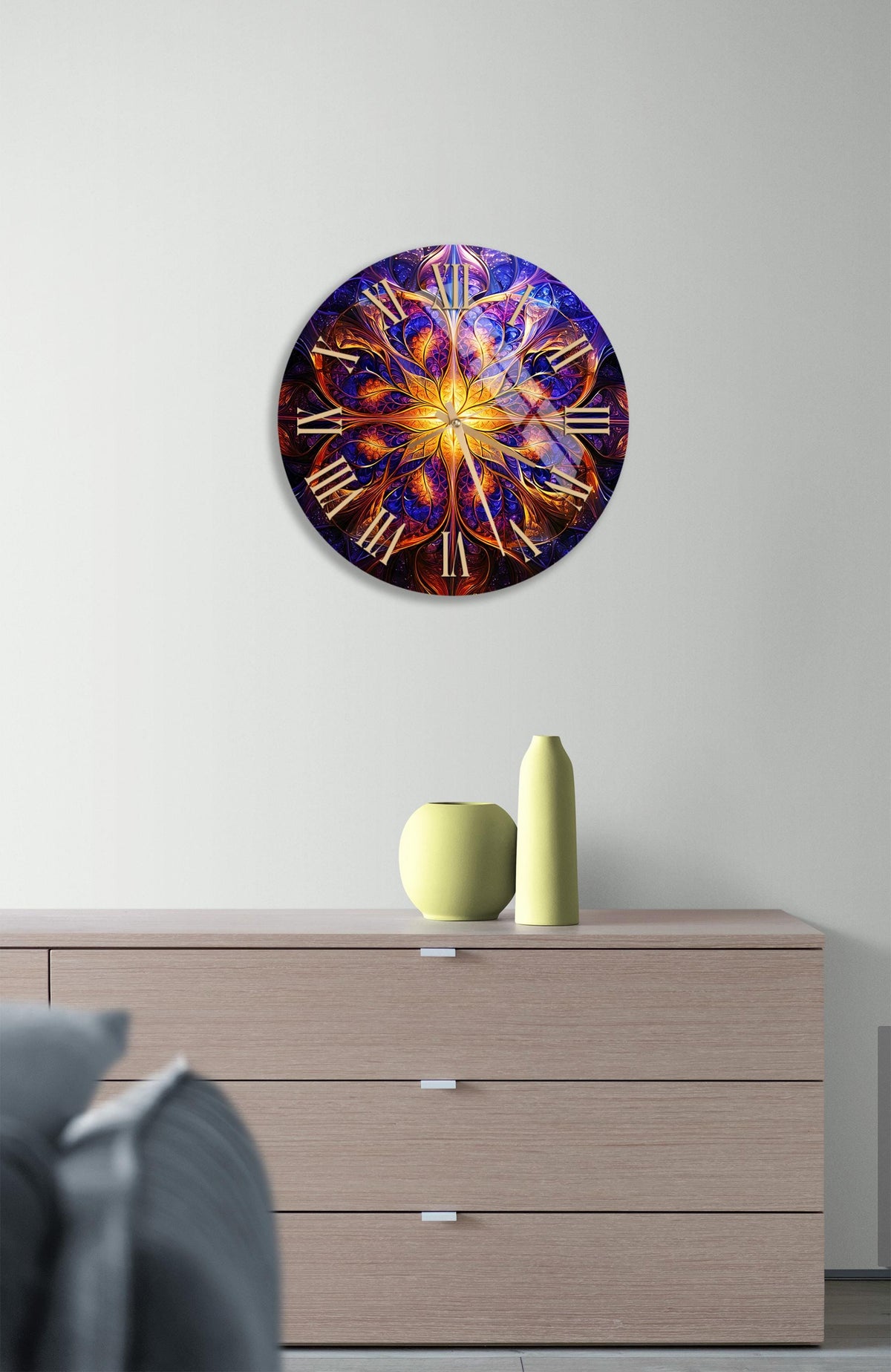 a clock on a wall in a room