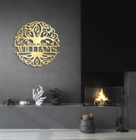 Tree of Life Metal Art - Custom Metal Sign | Family Name Plaque Wall Decor