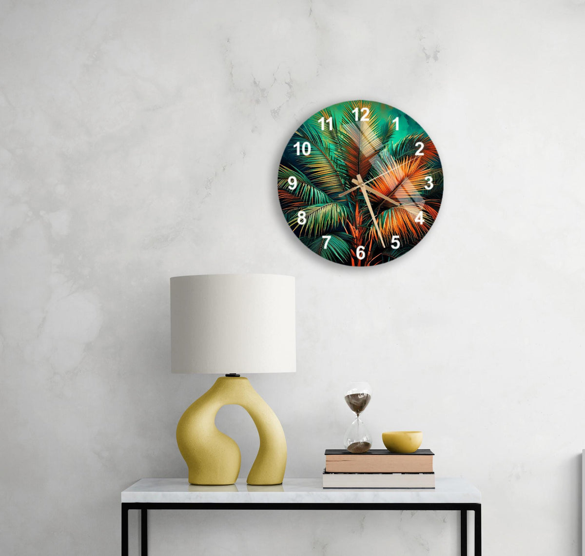 a clock on a wall in a living room