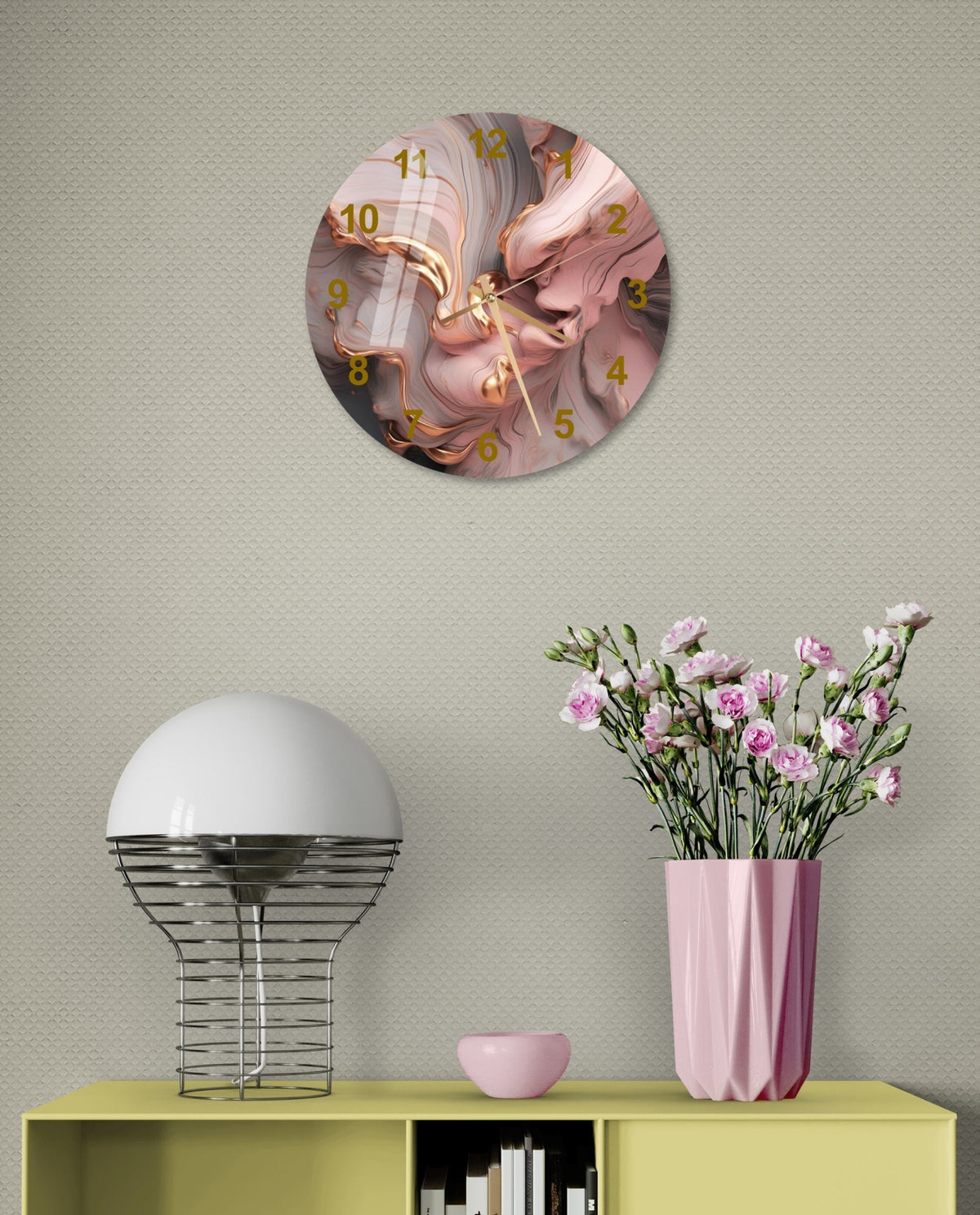 a wall clock that is on the side of a wall