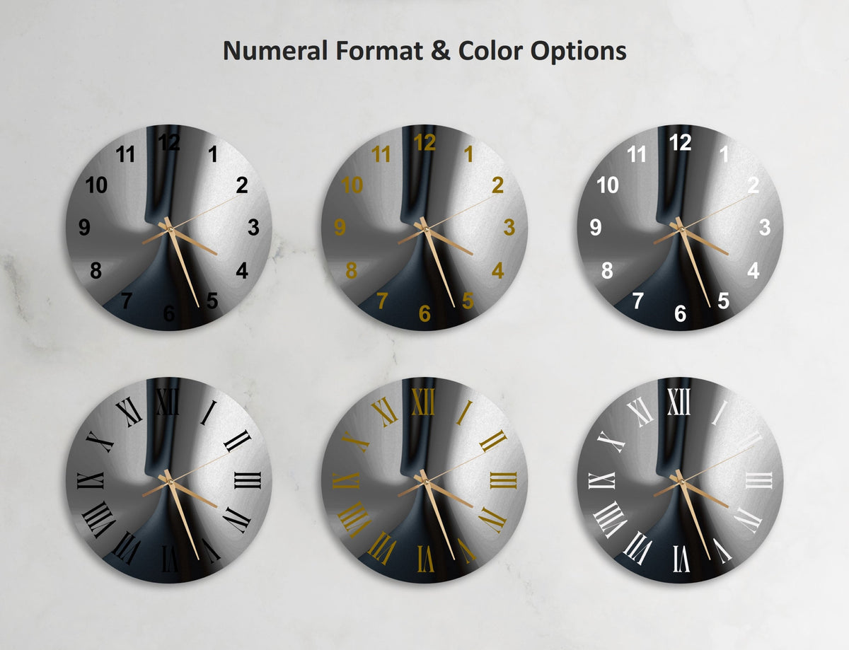 a bunch of clocks that are on a wall