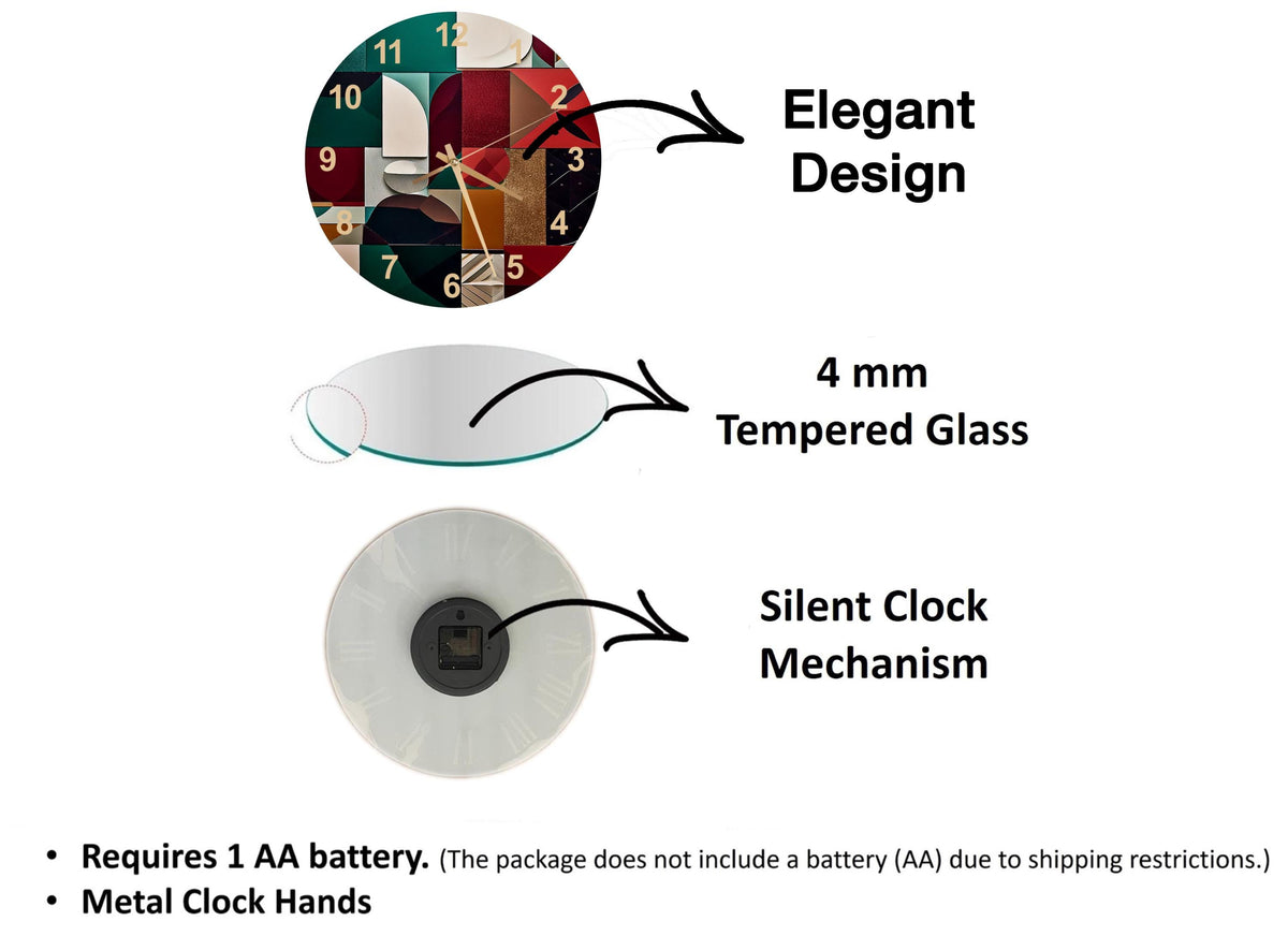 a diagram of the different parts of a clock