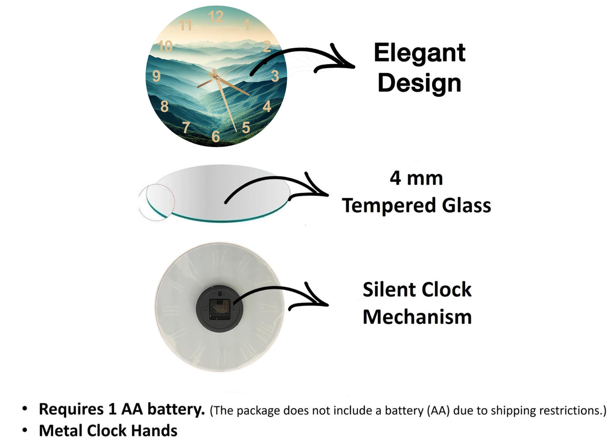 a diagram of a clock with different parts labeled