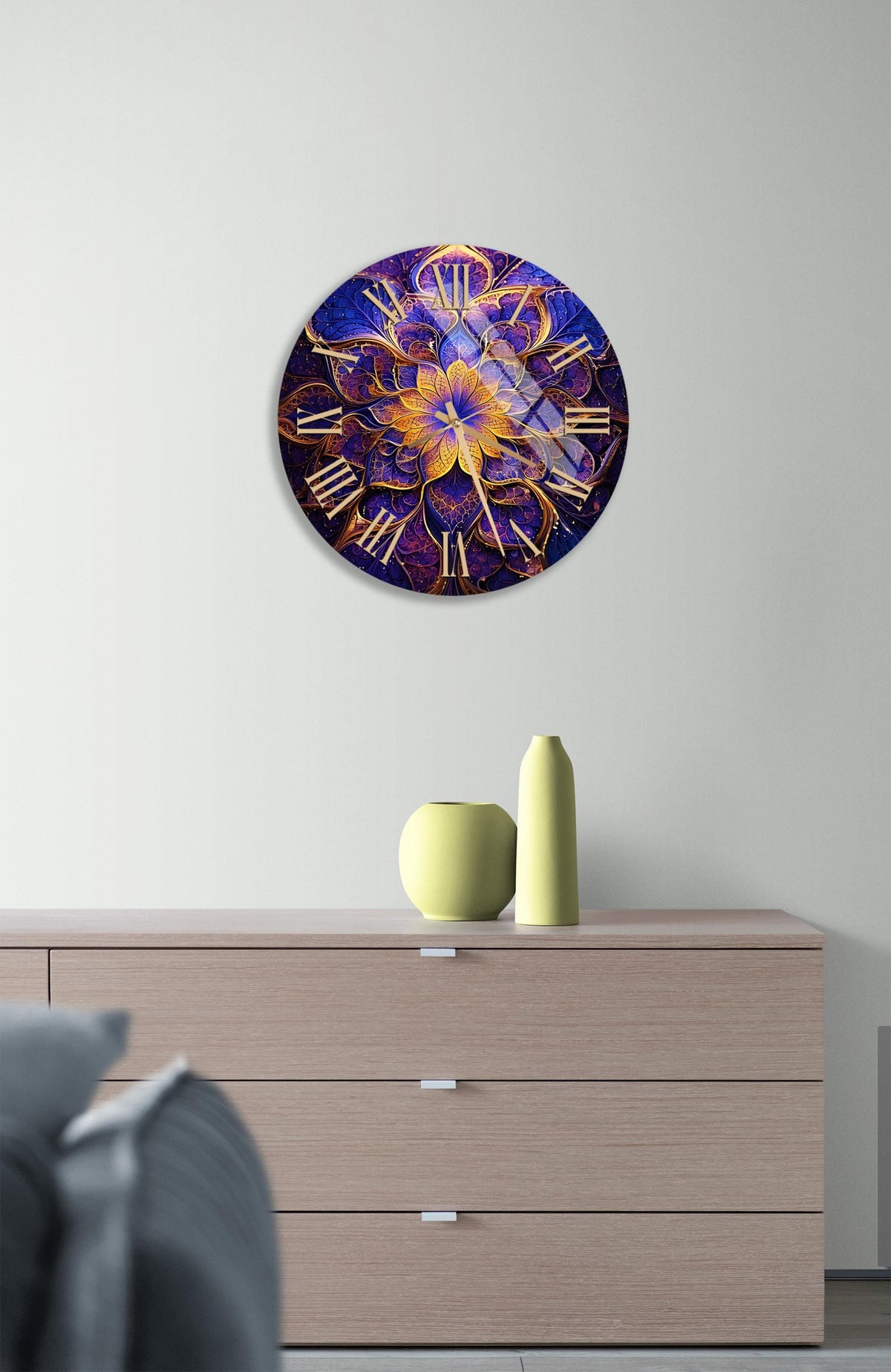 a clock on a wall in a living room
