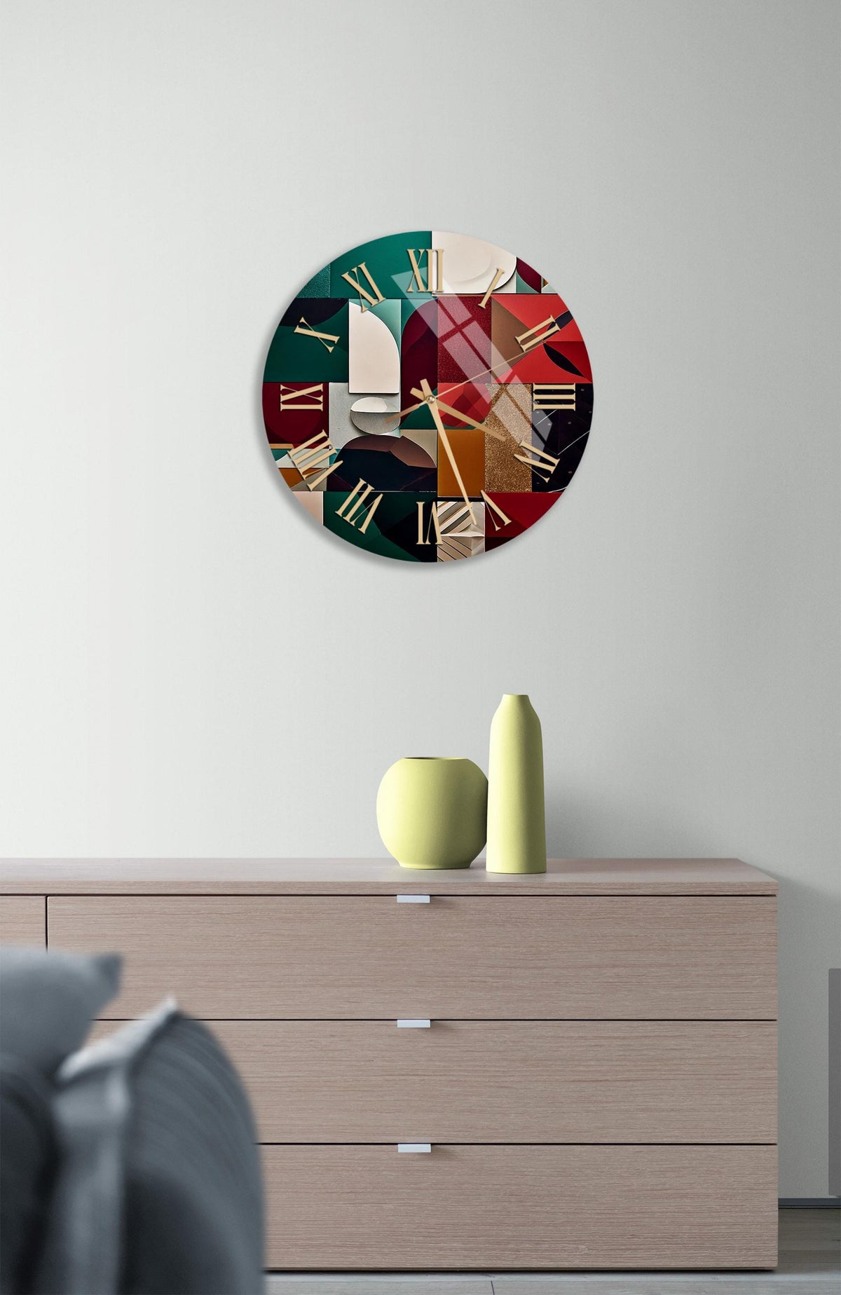 a clock on a wall in a living room