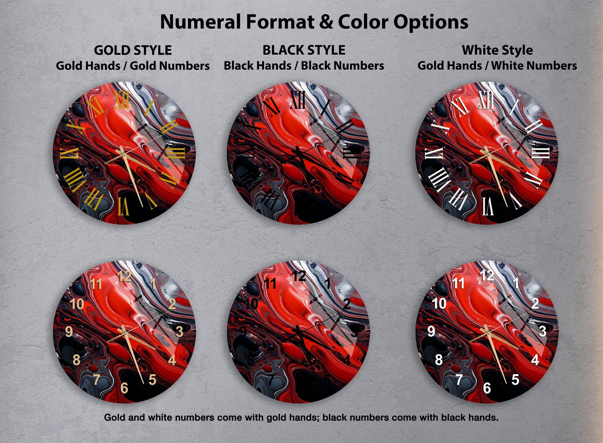 a picture of a clock with a red car on it