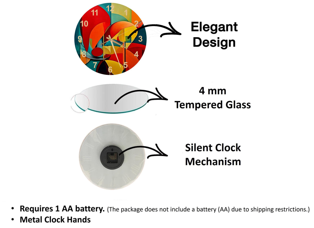 a diagram of the different parts of a clock