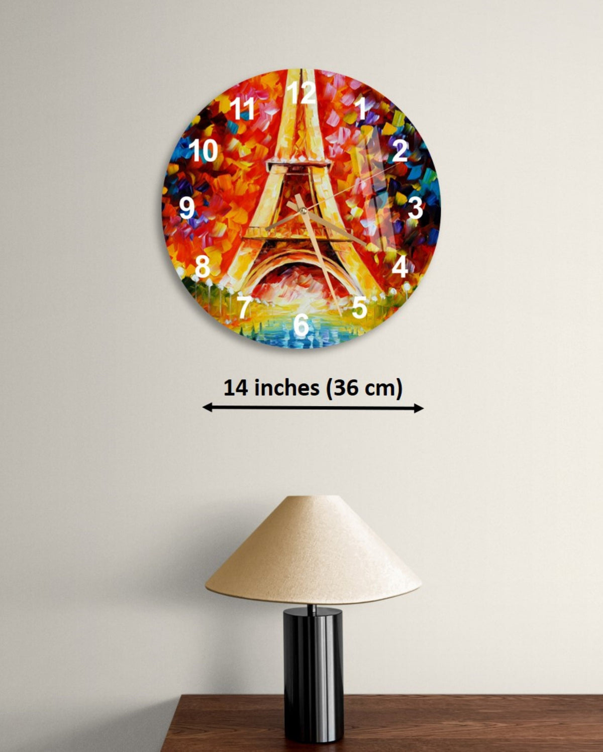 a clock with a picture of the eiffel tower on it