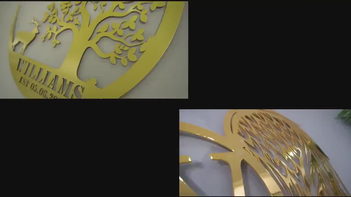 Personalized Metal Wall Art - Tree of Life Large Custom Metal Decor Gift