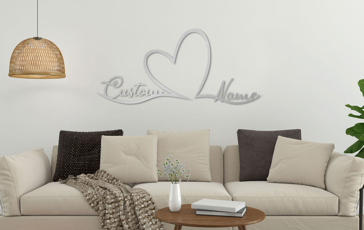 Metal Customized Love Sign Heart and Love Personalized Metal Wall Art