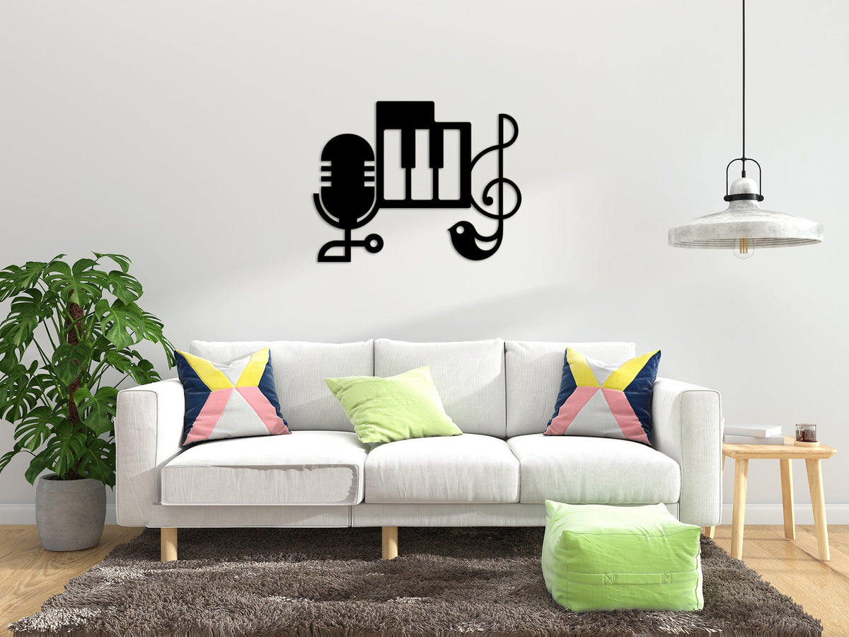 Music Notes Metal Wall Art Decor Gift for Musician