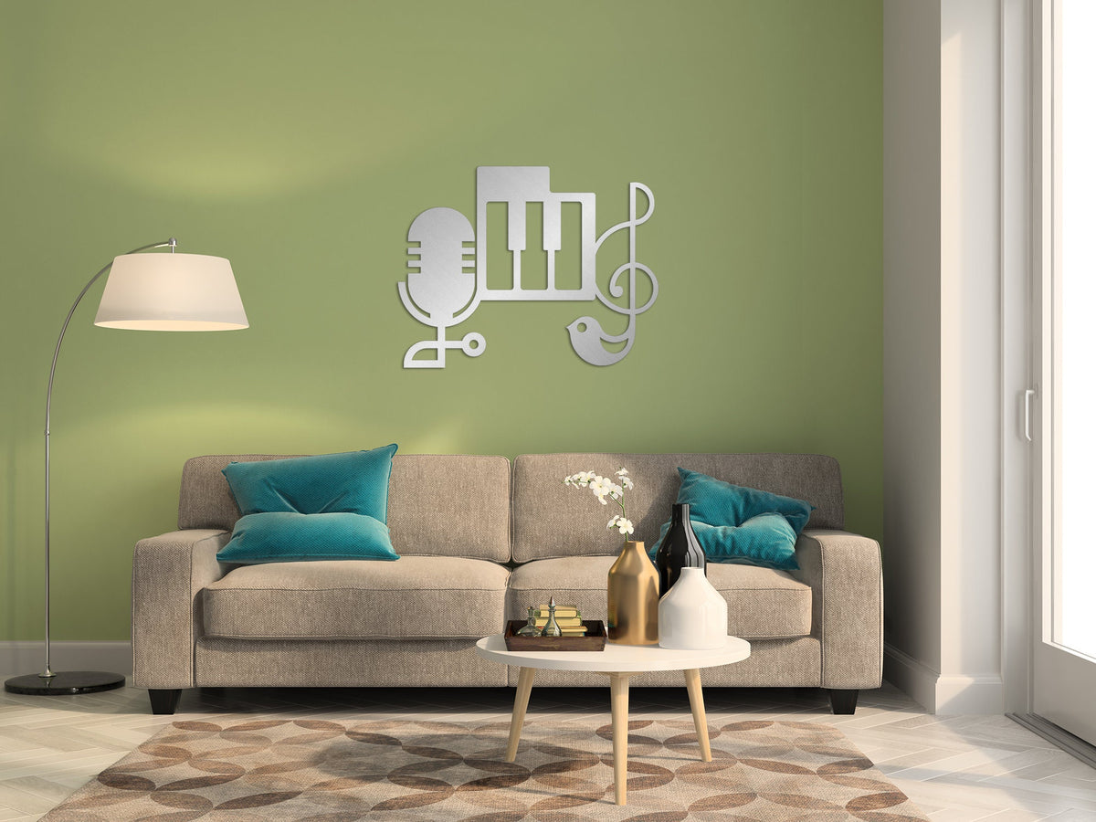 Music Notes Metal Wall Art Decor Gift for Musician