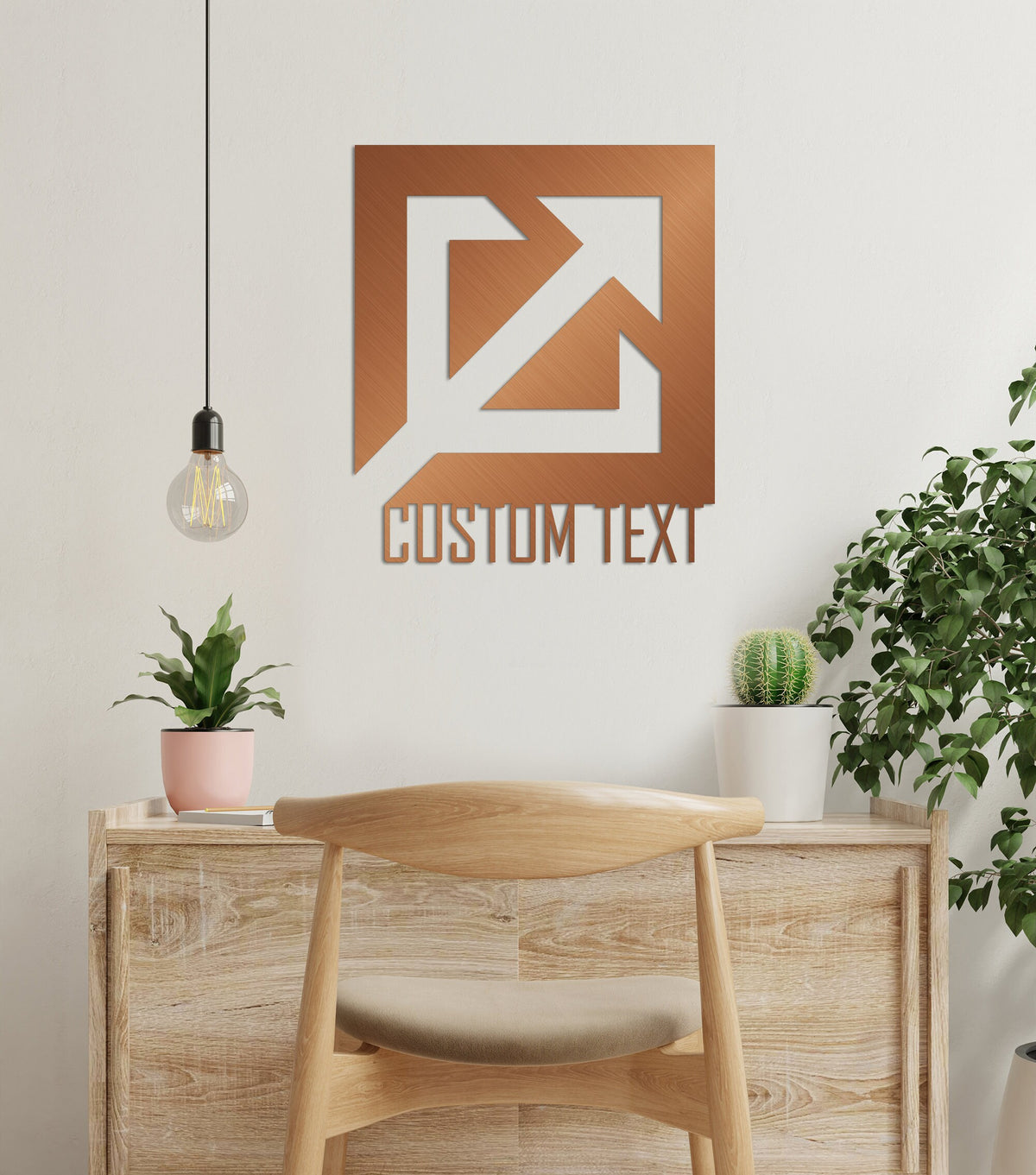 Metal Arrow in Square Connection Customized Metal Wall Art