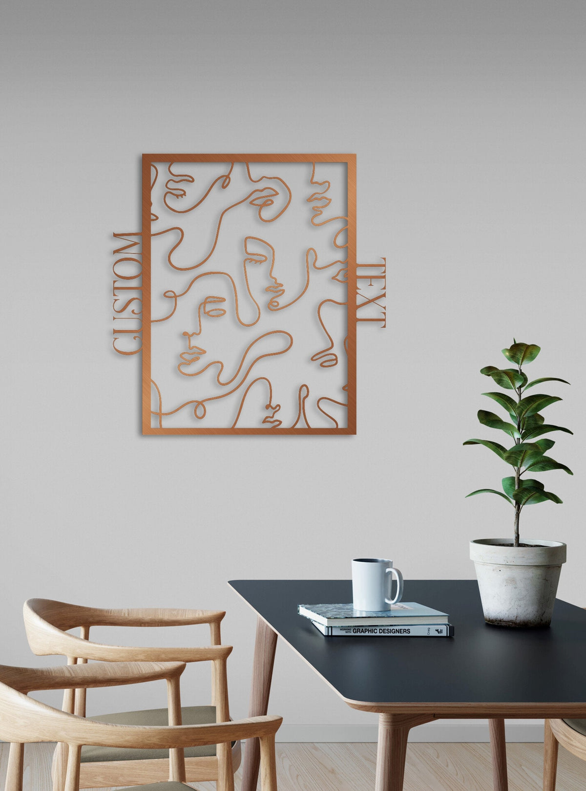 Metal Faces in Rectangle Customized Wall Art