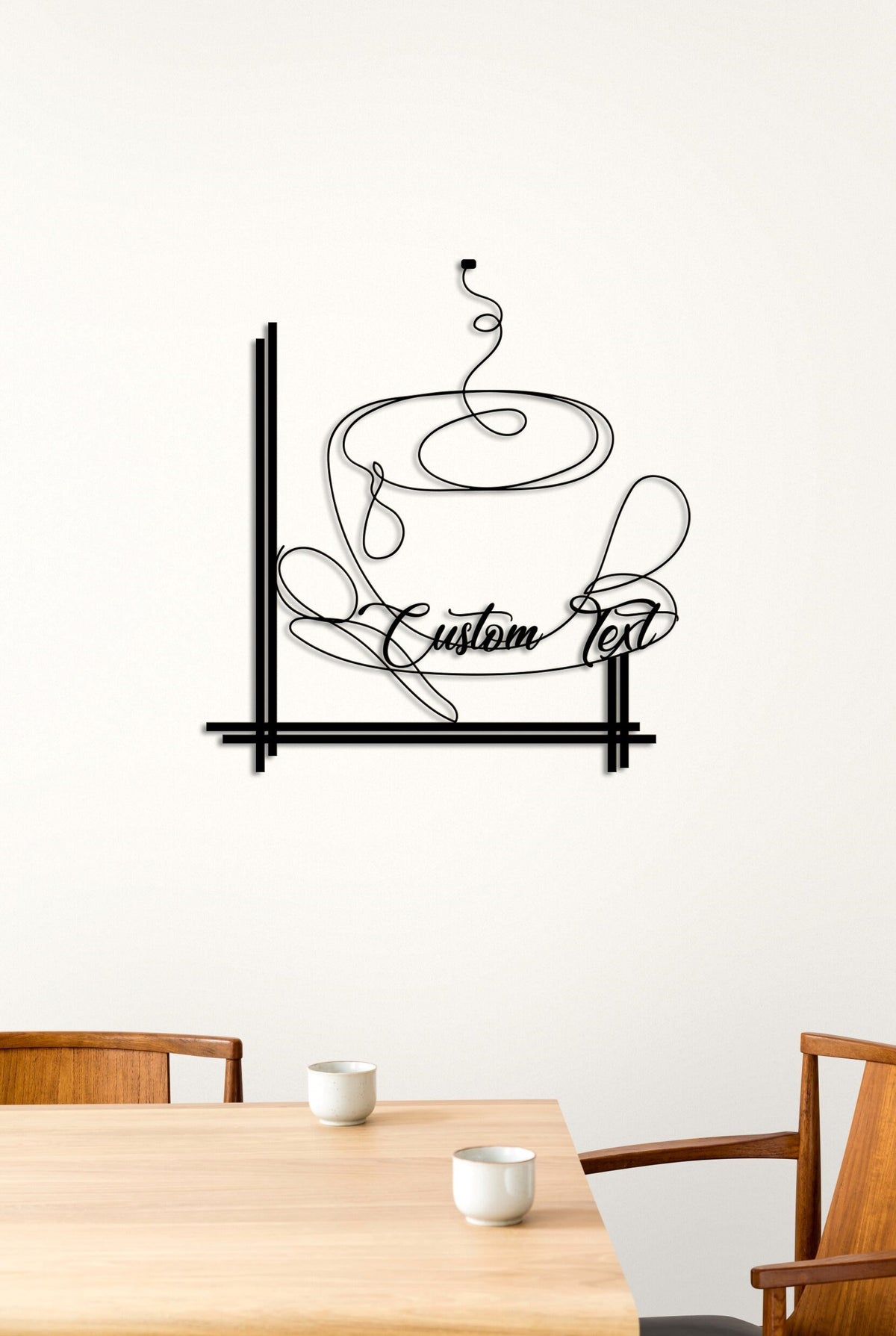 Personalized Metal Coffee Cup Decor and Customized Metal Wall Art