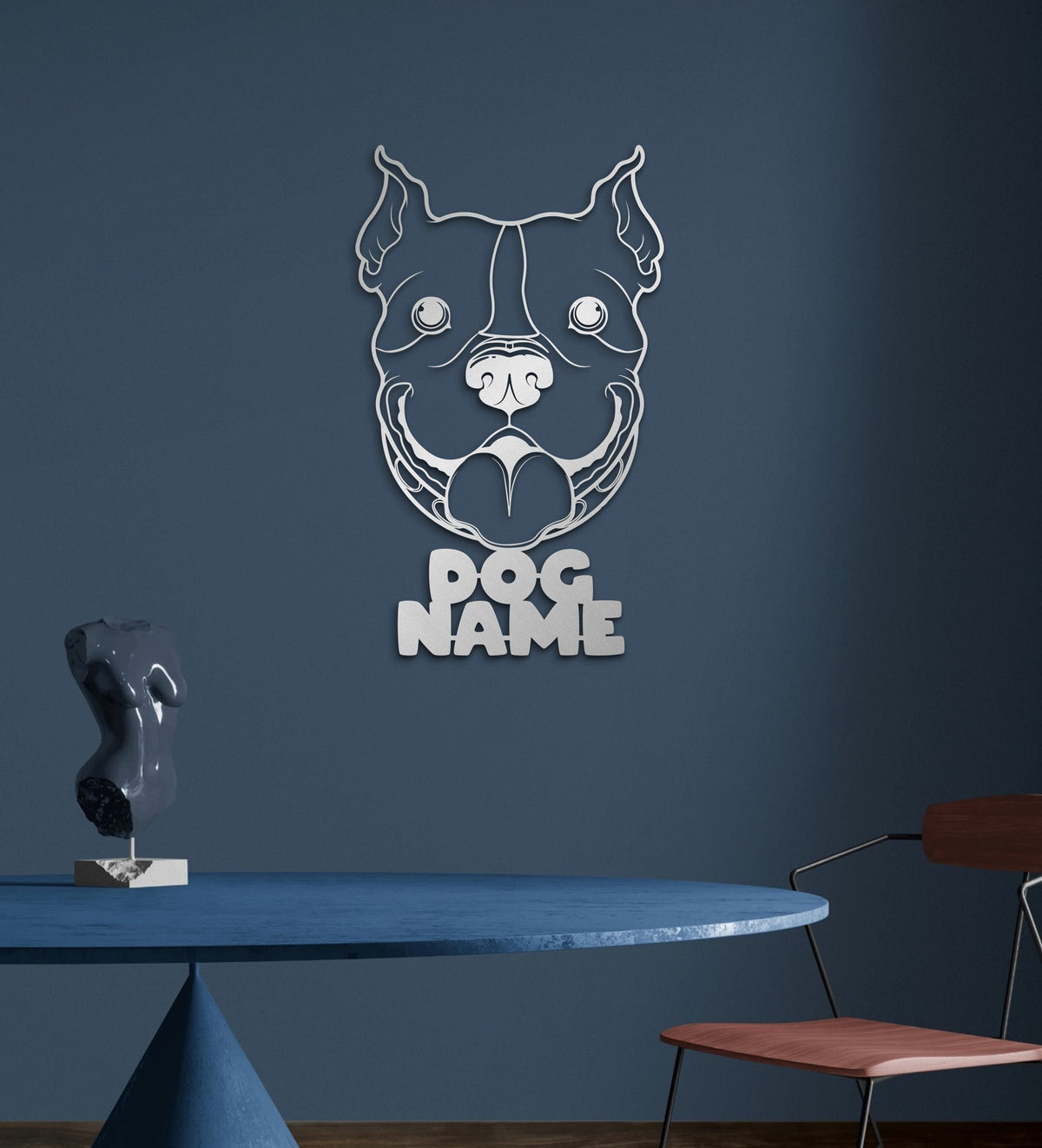 Bulldog Metal Customized Wall Art and Modern Dog Decor