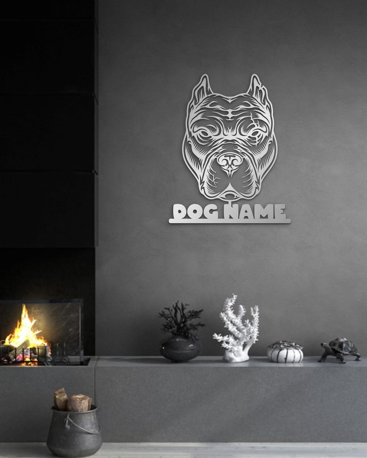 Pitbull Metal Customized Wall Art and Modern Dog Decor