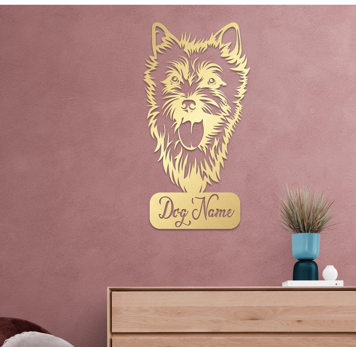 Yorkshire Terrier Metal Customized Wall Art and Modern Dog Decor