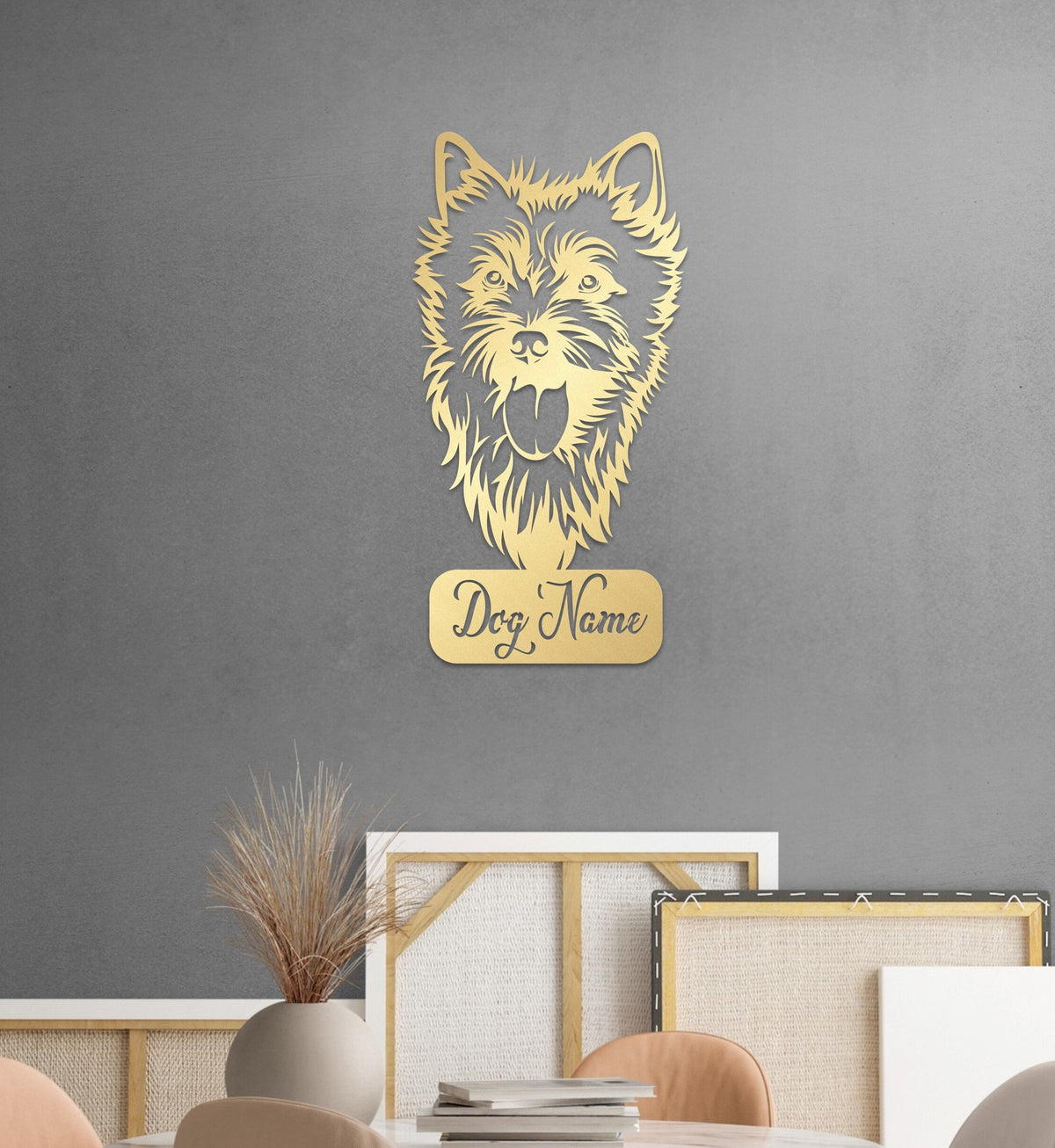 Yorkshire Terrier Metal Customized Wall Art and Modern Dog Decor