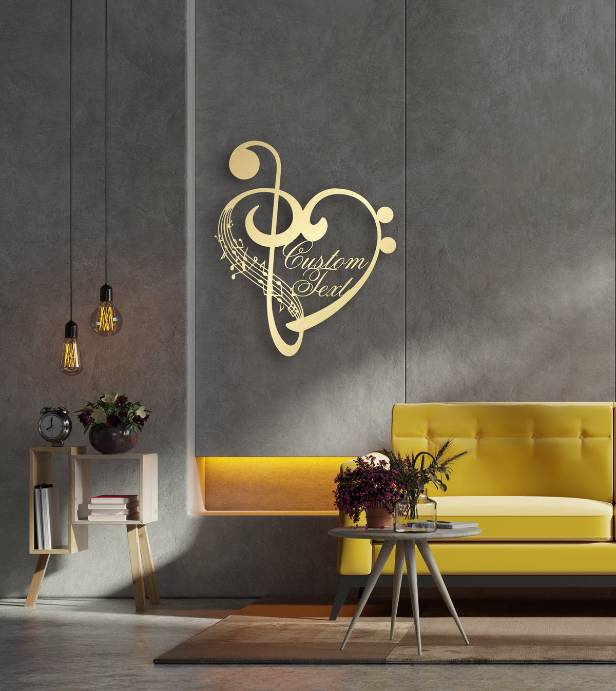 Music Notes and Heart Metal Wall Art Gift for Musician, Teacher or Music Lovers