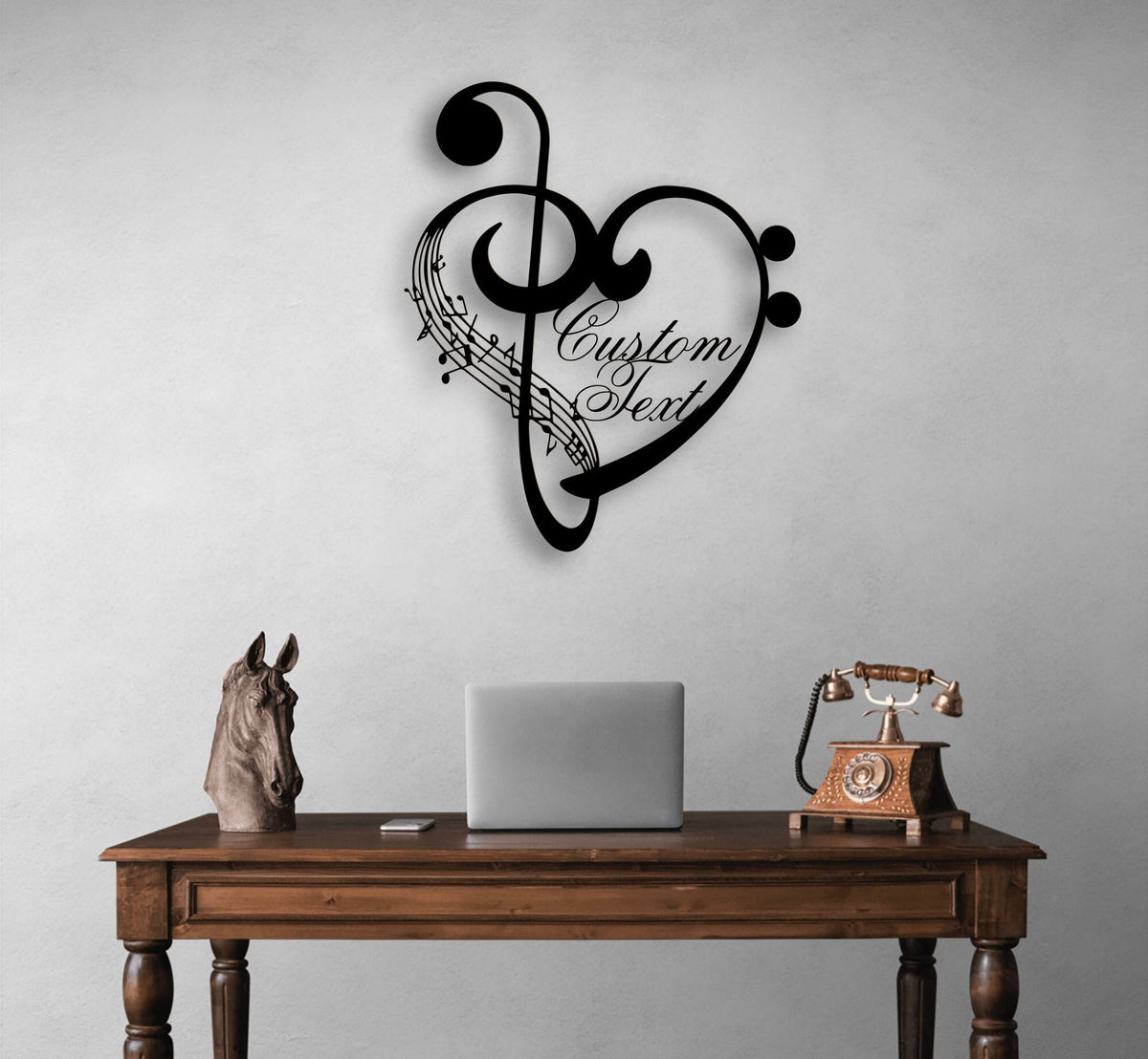 Music Notes and Heart Metal Wall Art Gift for Musician, Teacher or Music Lovers