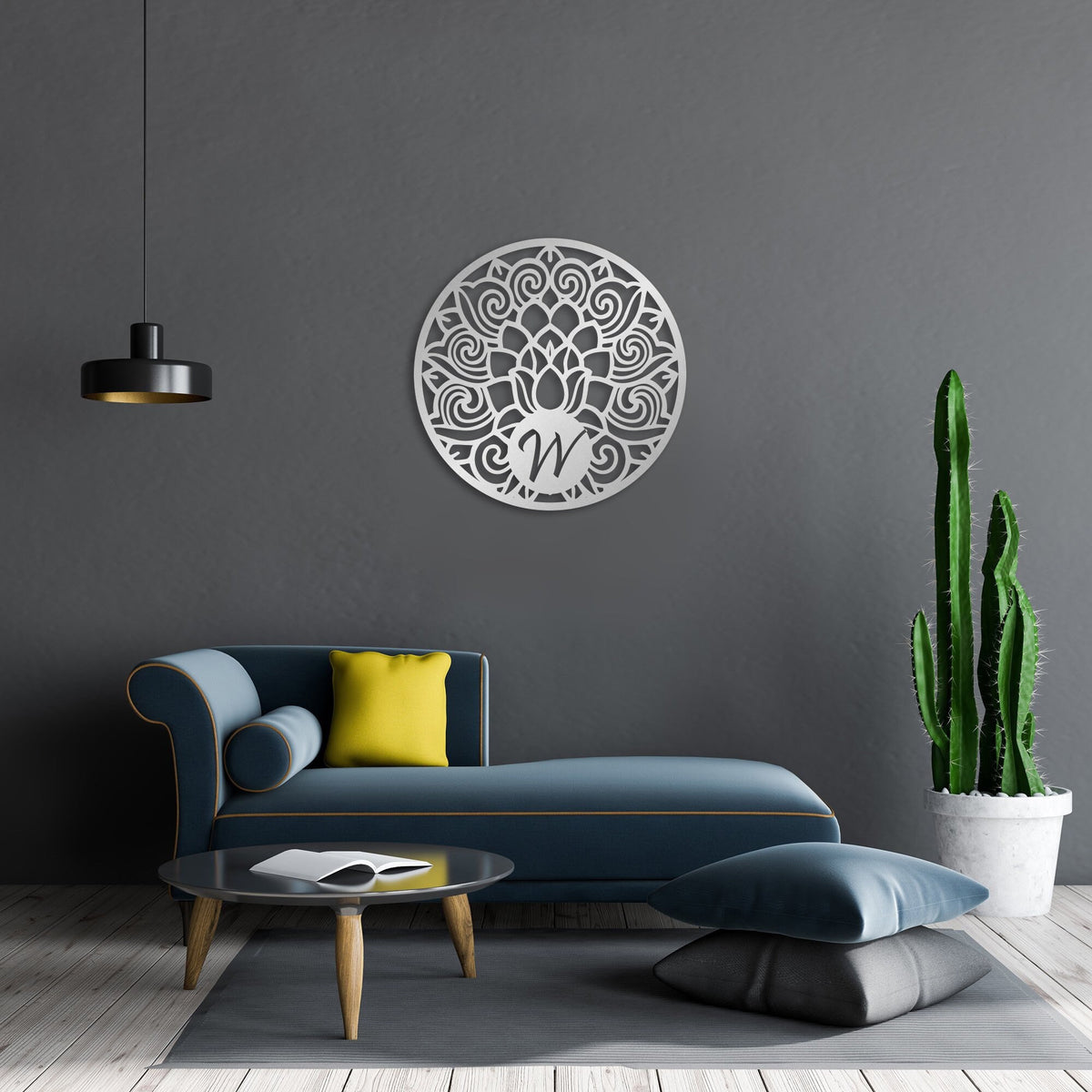 Custom Mandala Metal Signs Monogram Wall Decor