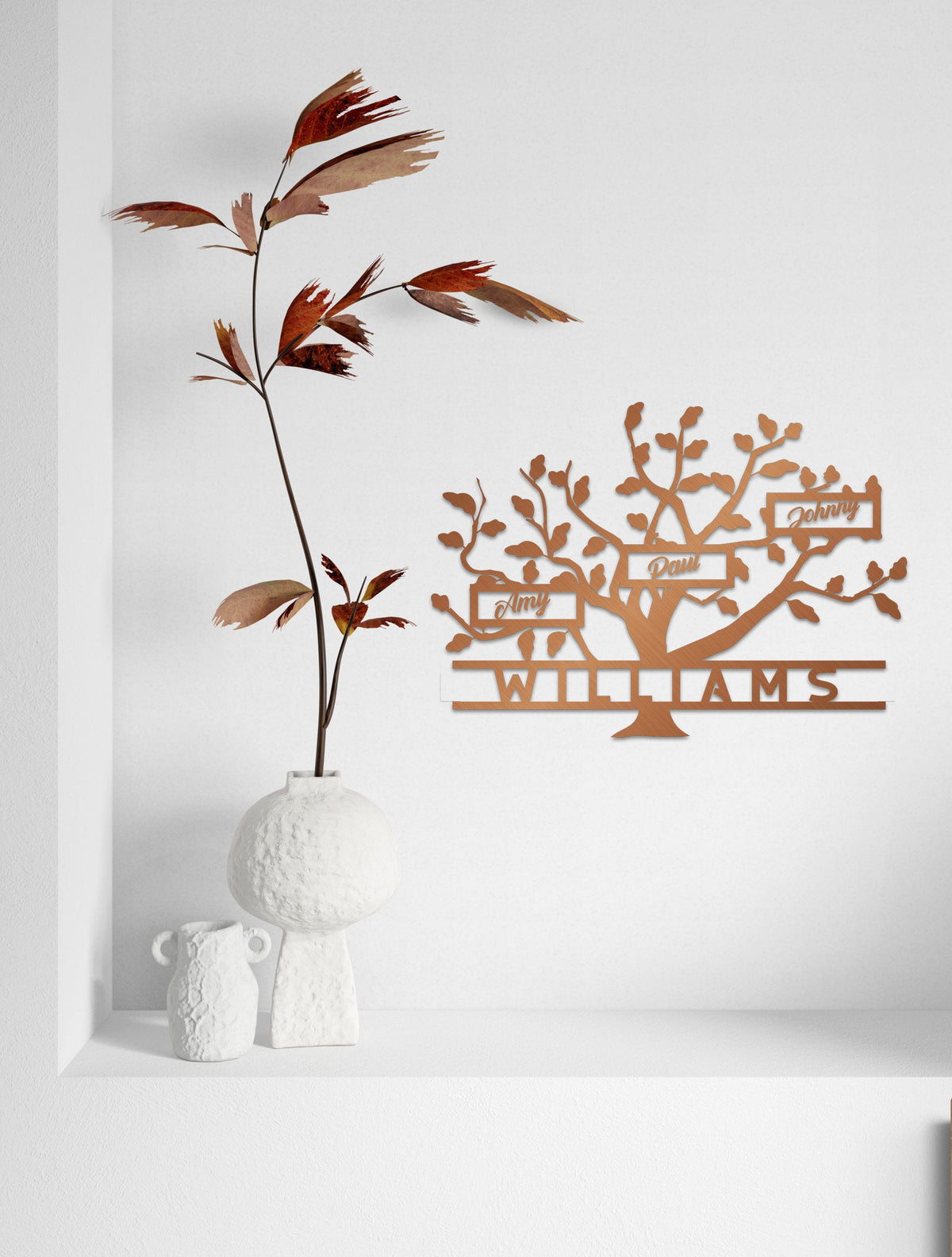 Family Tree Name Sign Metal Wall Art  Personalized Home Decoration