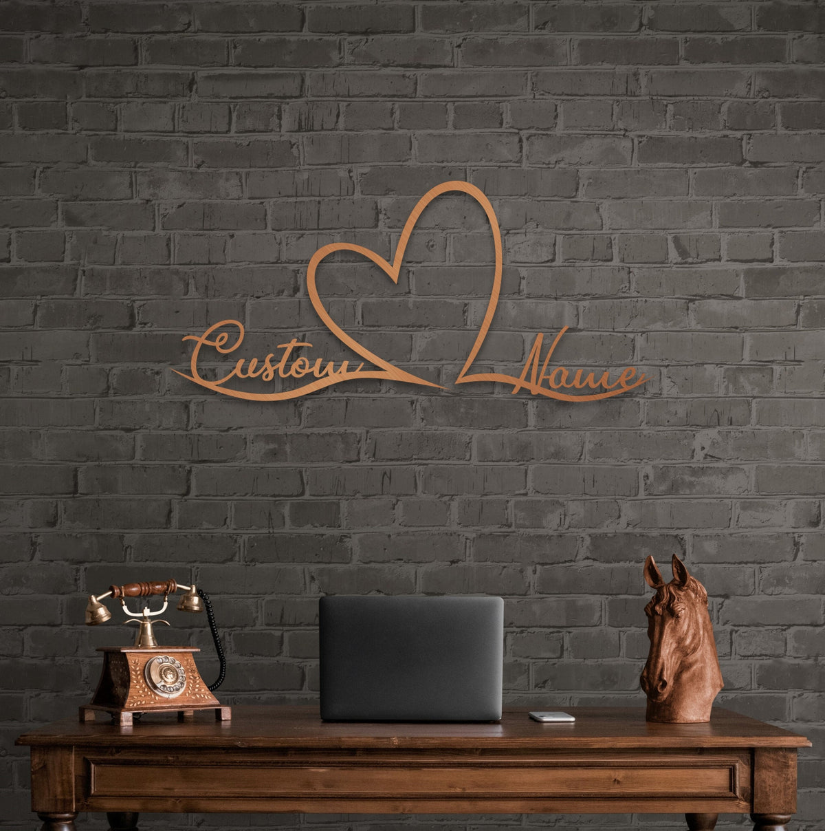 Metal Customized Love Sign Heart and Love Personalized Metal Wall Art