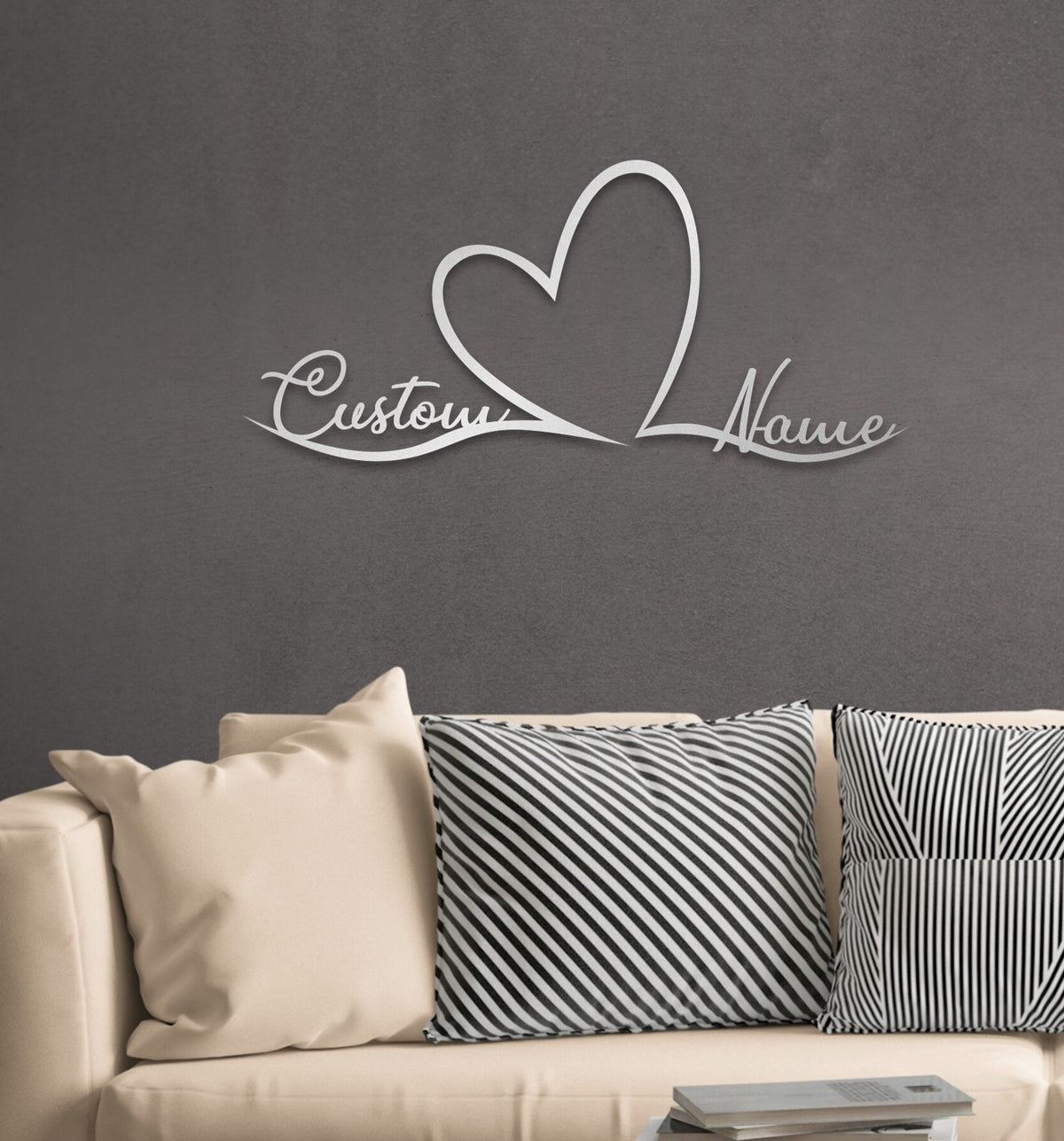 Metal Customized Love Sign Heart and Love Personalized Metal Wall Art