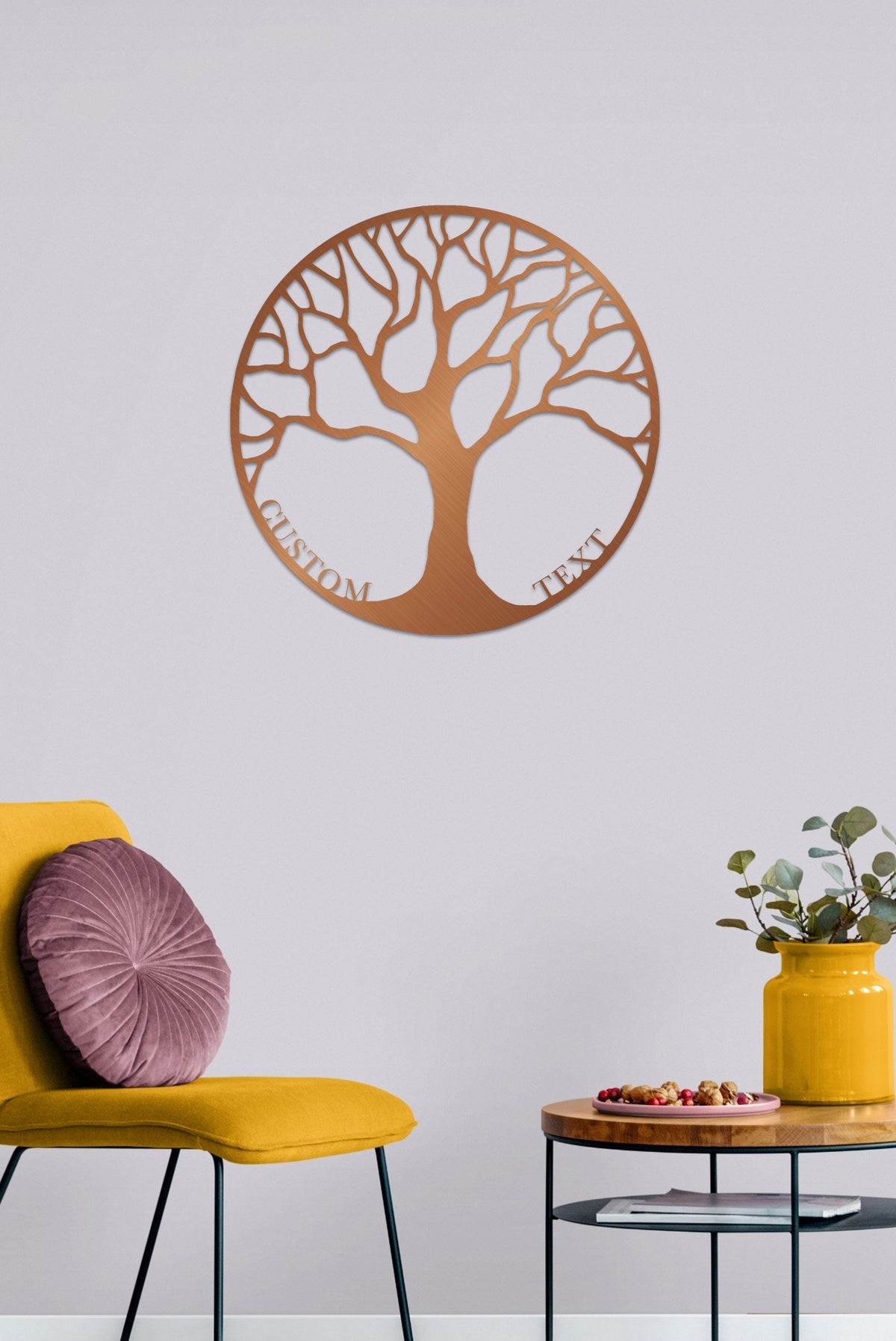 Personalized Tree Metal Wall Art and Custom Modern Decor