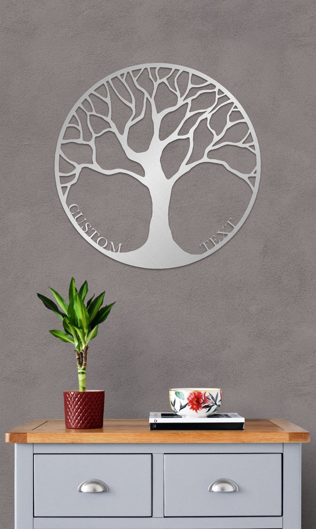 Personalized Tree Metal Wall Art and Custom Modern Decor