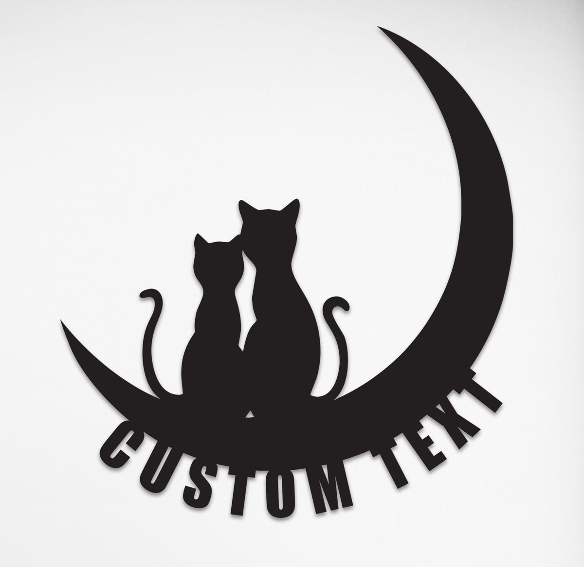 Cat and Moon Themed Personalized Metal Wall Art and Decor Gift