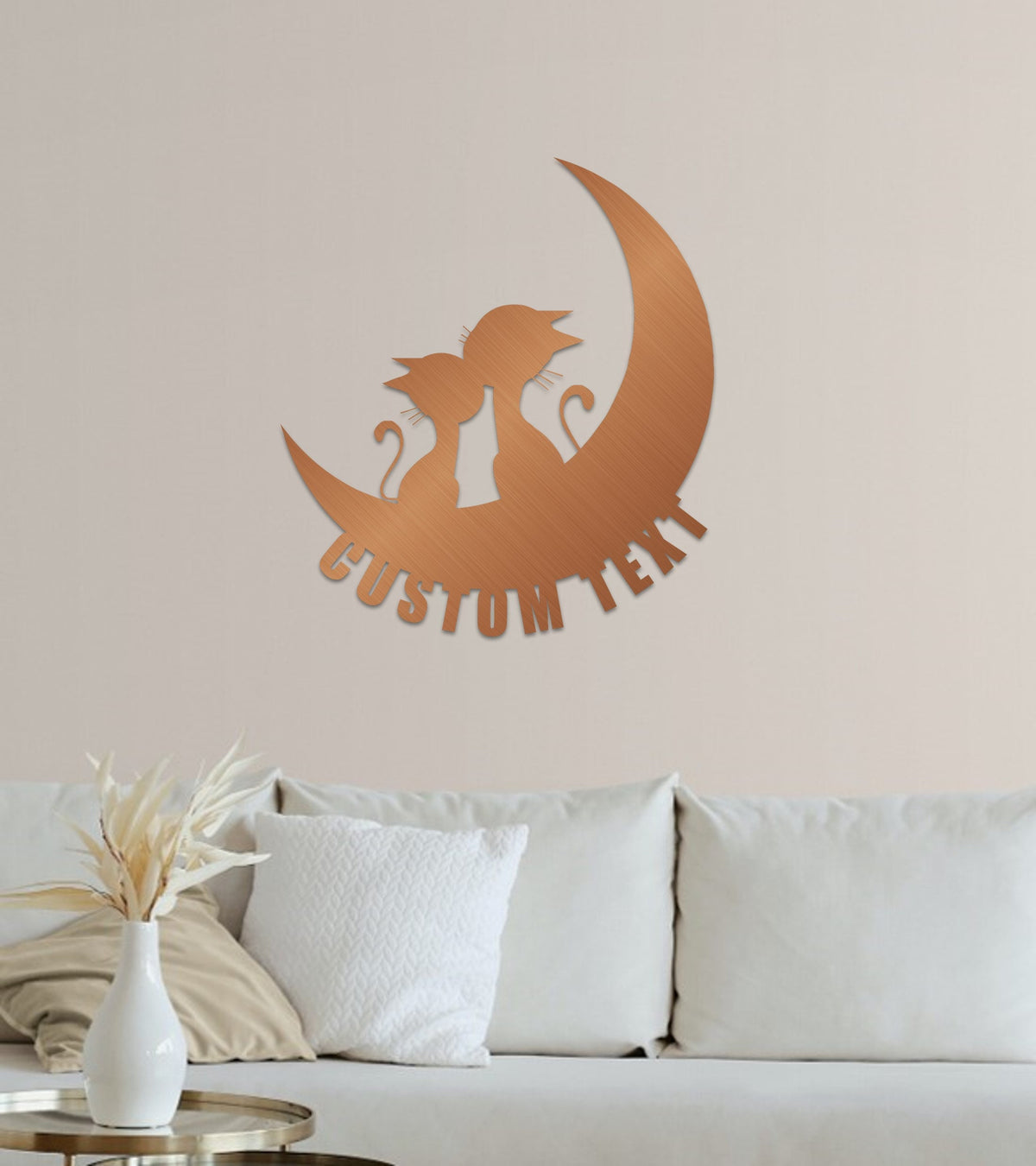 Cats and Moon Metal Wall Art and Customized Modern Decor