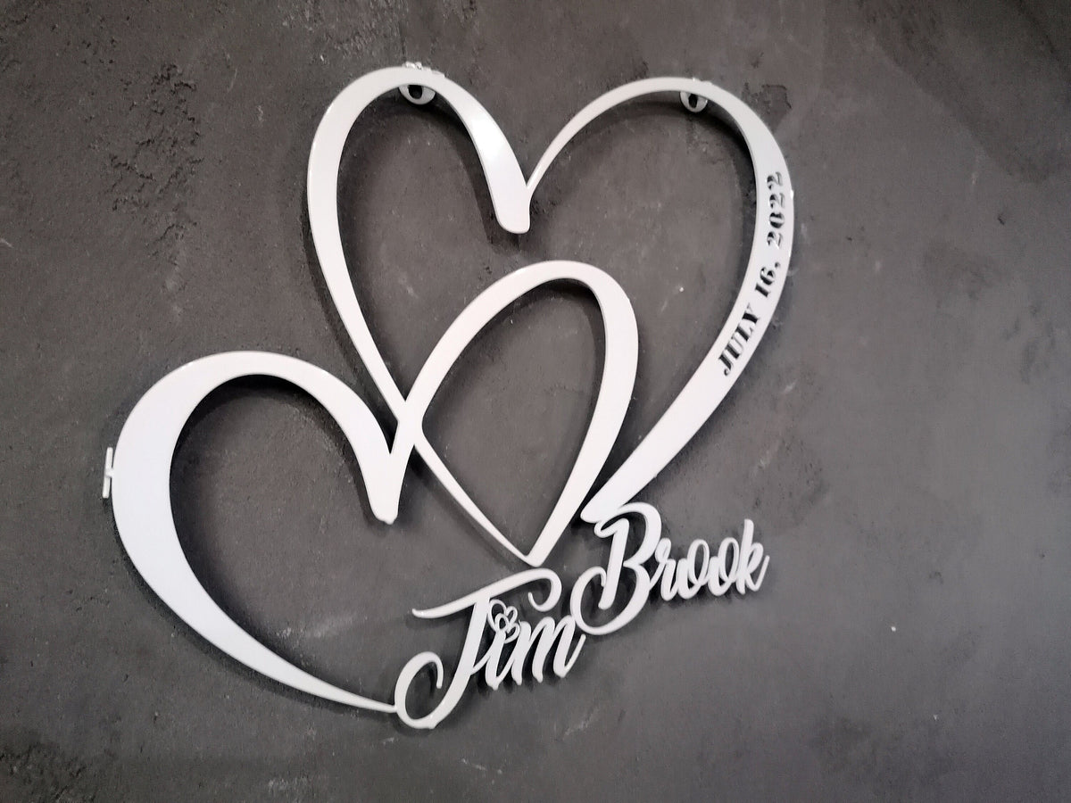 Metal Customized Love Sign Heart and Love Personalized Metal Wall Art