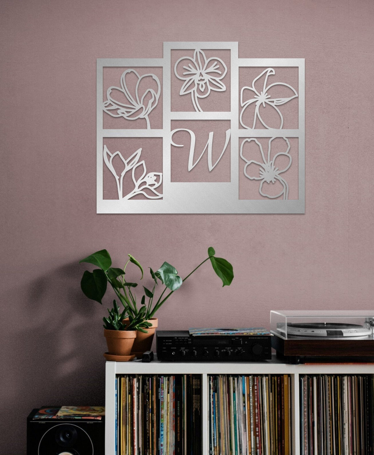 Floral Family Metal Wall Art and Custom Modern Decor