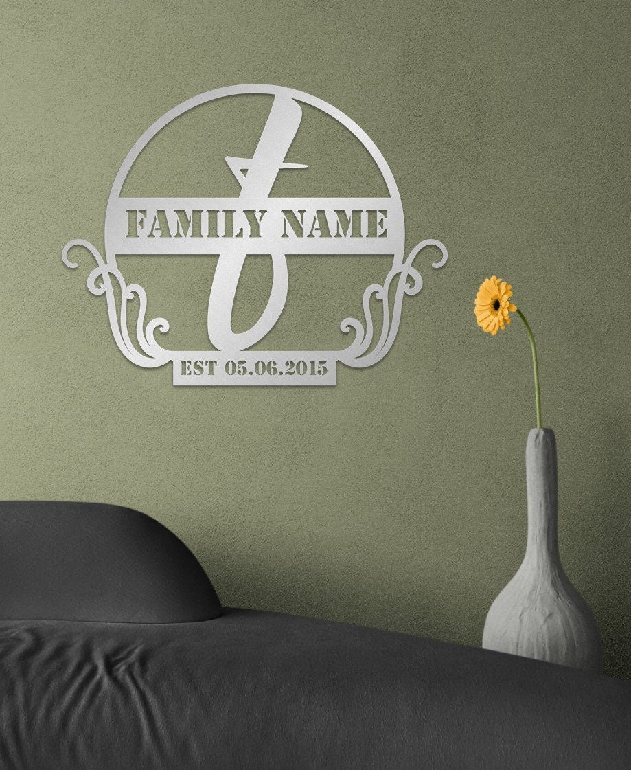 Metal Family Name Sign Personalized Metal Wall Art and Decor