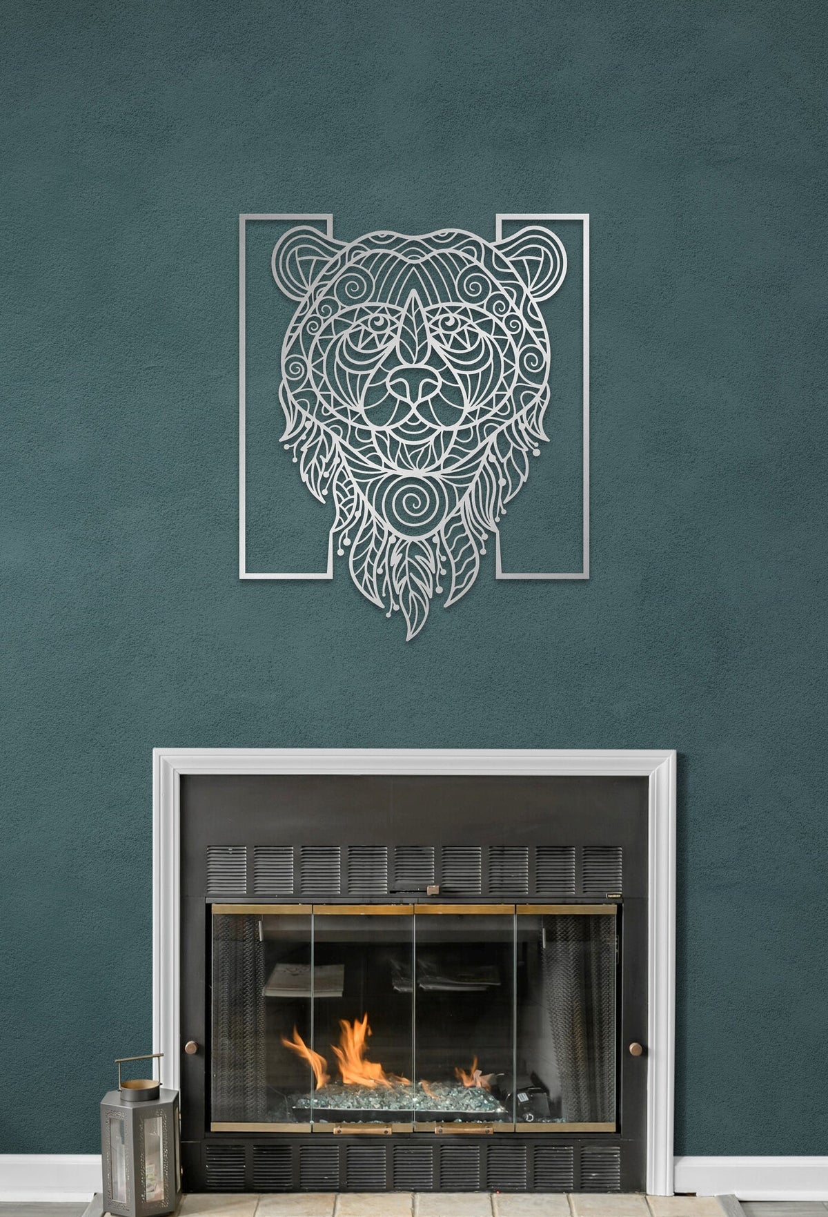 Lion Metal Wall Art Mandala Style Modern Wall Decor