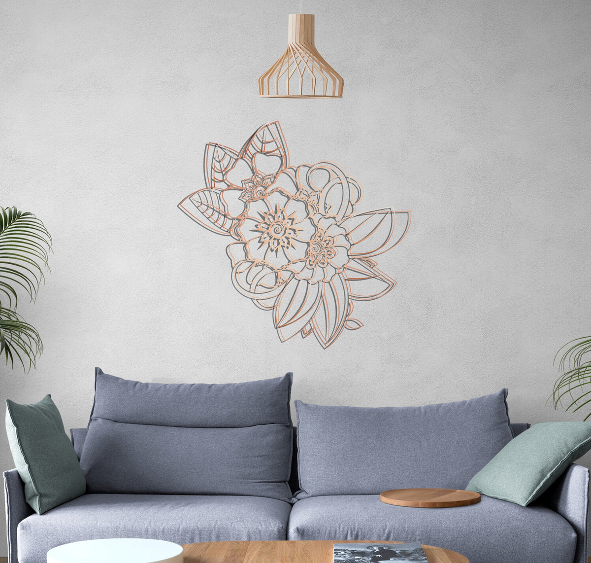 Mandala Metal Wall Art and Modern Floral Decor
