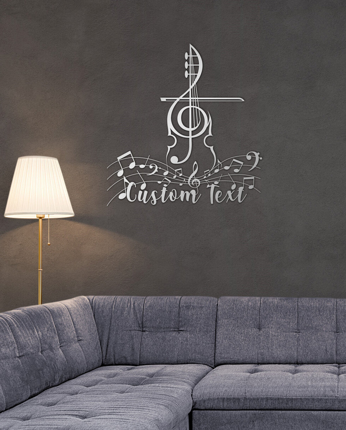 Personalized Violin and Notes Music Metal Wall Art and Gift for Musician