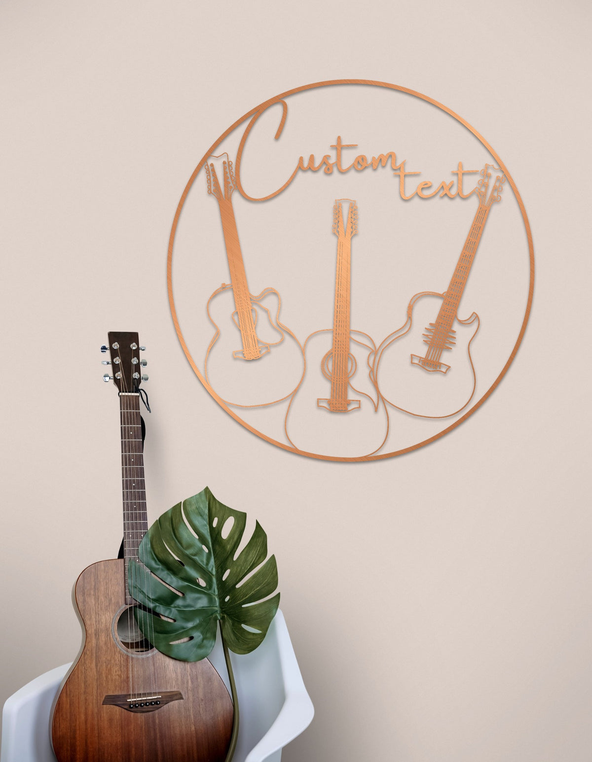 Custom Name or Text Guitar Metal Wall Art and Personalized Decor Gift for Musician and Guitarist