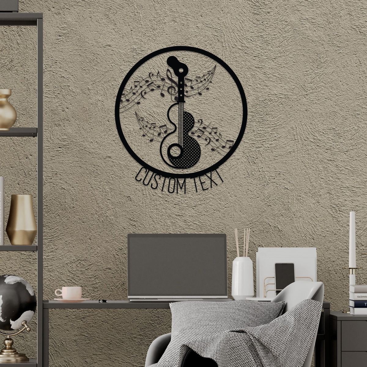 Personalized Guitar Metal Wall Art and Customized Decor Gift for Musician and Guitarist