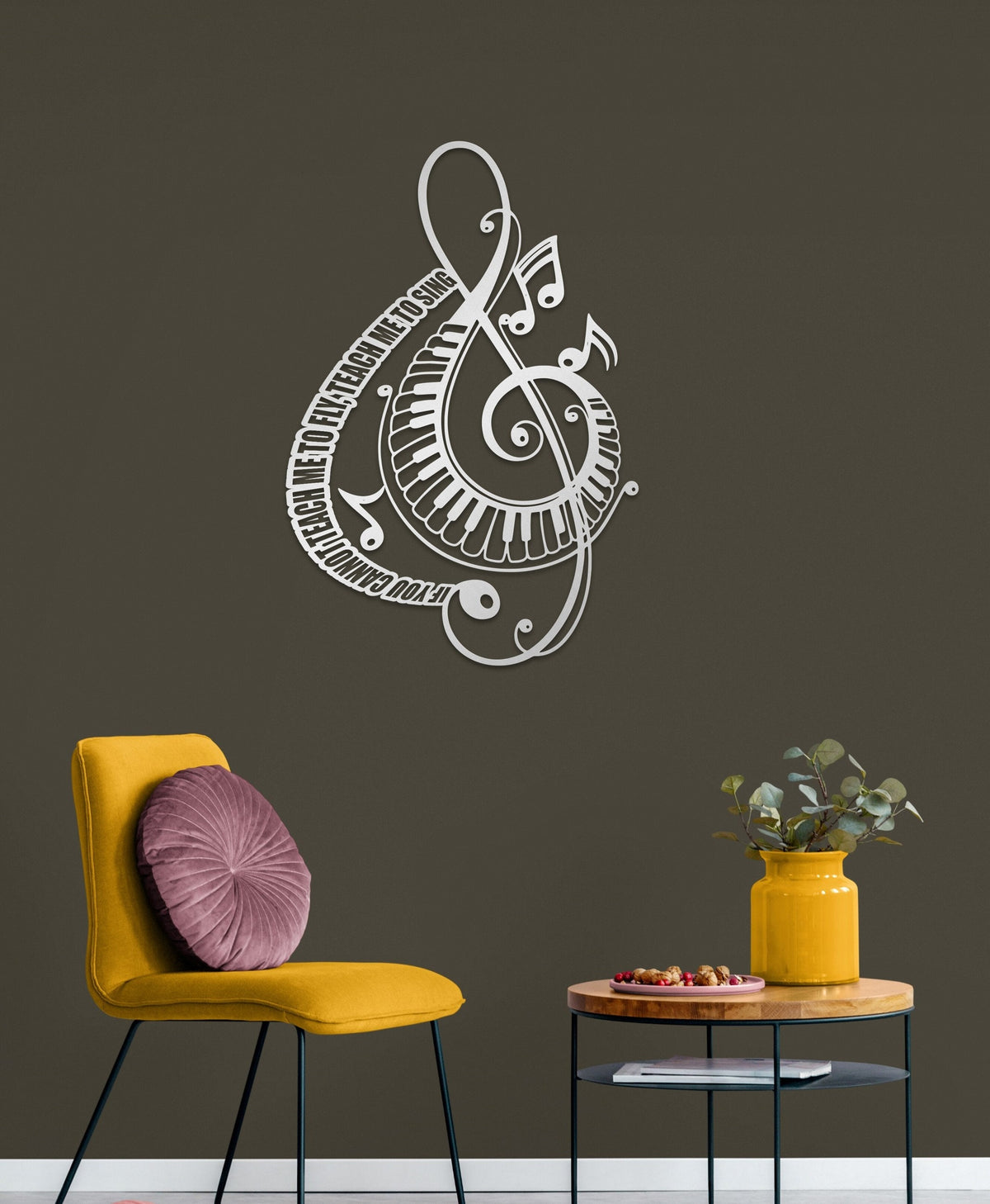 Personalized Music Notes Metal Wall Art and Decor Gift for Musician